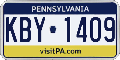 PA license plate KBY1409