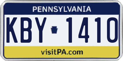 PA license plate KBY1410
