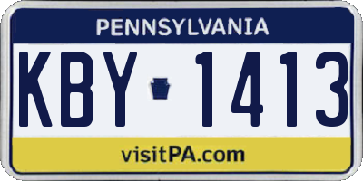 PA license plate KBY1413
