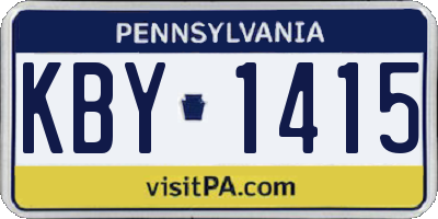 PA license plate KBY1415