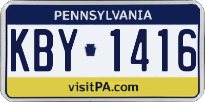 PA license plate KBY1416