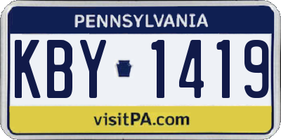 PA license plate KBY1419
