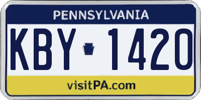 PA license plate KBY1420