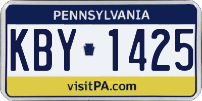 PA license plate KBY1425