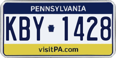 PA license plate KBY1428