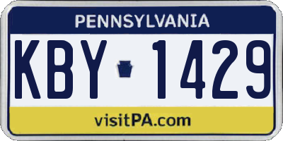 PA license plate KBY1429