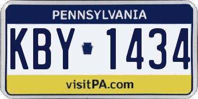 PA license plate KBY1434