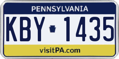 PA license plate KBY1435