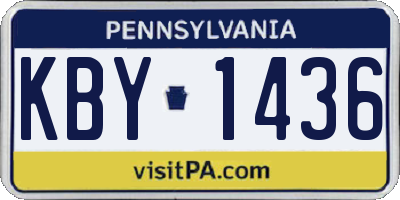 PA license plate KBY1436