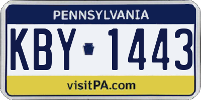PA license plate KBY1443