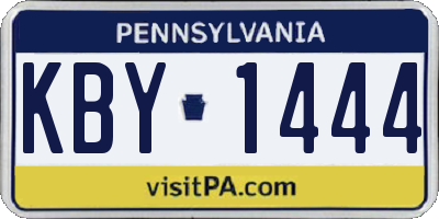 PA license plate KBY1444
