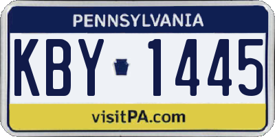 PA license plate KBY1445