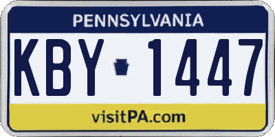 PA license plate KBY1447