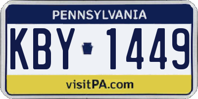 PA license plate KBY1449