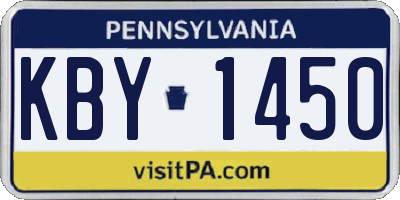 PA license plate KBY1450