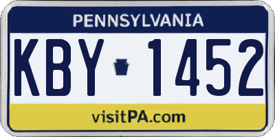 PA license plate KBY1452