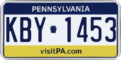 PA license plate KBY1453