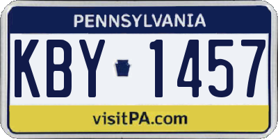 PA license plate KBY1457