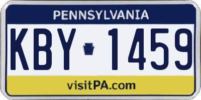 PA license plate KBY1459