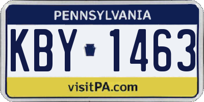 PA license plate KBY1463