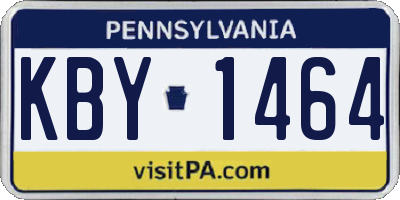 PA license plate KBY1464