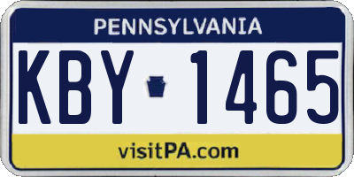 PA license plate KBY1465
