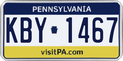 PA license plate KBY1467