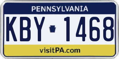 PA license plate KBY1468