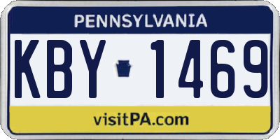 PA license plate KBY1469
