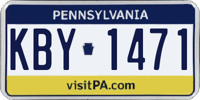 PA license plate KBY1471