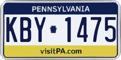 PA license plate KBY1475