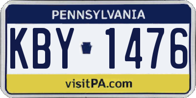 PA license plate KBY1476