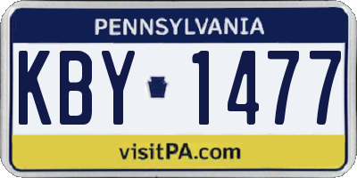 PA license plate KBY1477