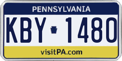 PA license plate KBY1480
