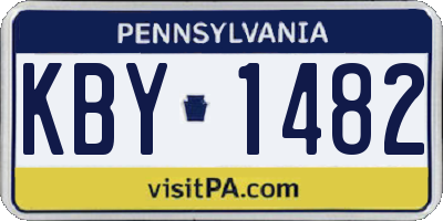 PA license plate KBY1482