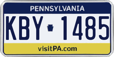 PA license plate KBY1485
