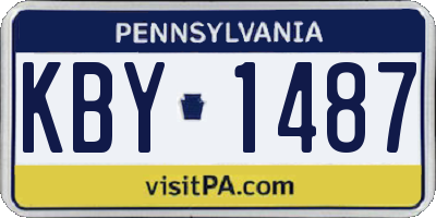 PA license plate KBY1487