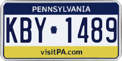 PA license plate KBY1489