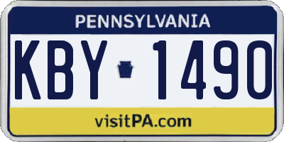PA license plate KBY1490