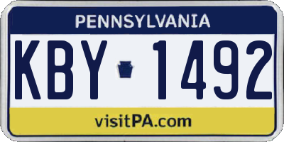 PA license plate KBY1492