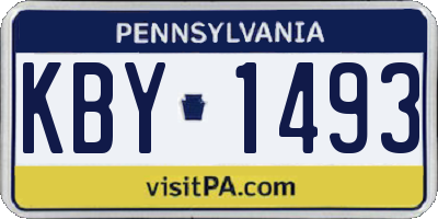 PA license plate KBY1493
