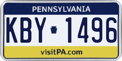 PA license plate KBY1496