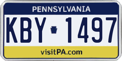 PA license plate KBY1497
