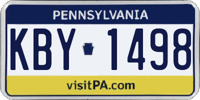 PA license plate KBY1498