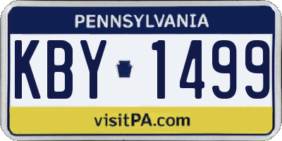 PA license plate KBY1499