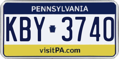 PA license plate KBY3740