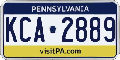 PA license plate KCA2889