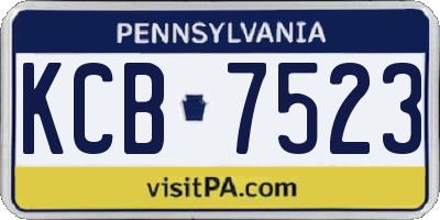 PA license plate KCB7523