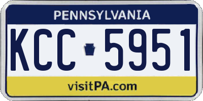 PA license plate KCC5951