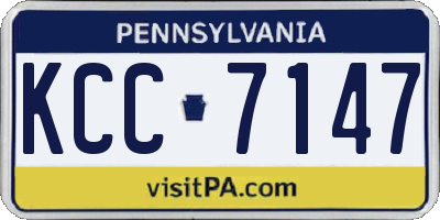 PA license plate KCC7147